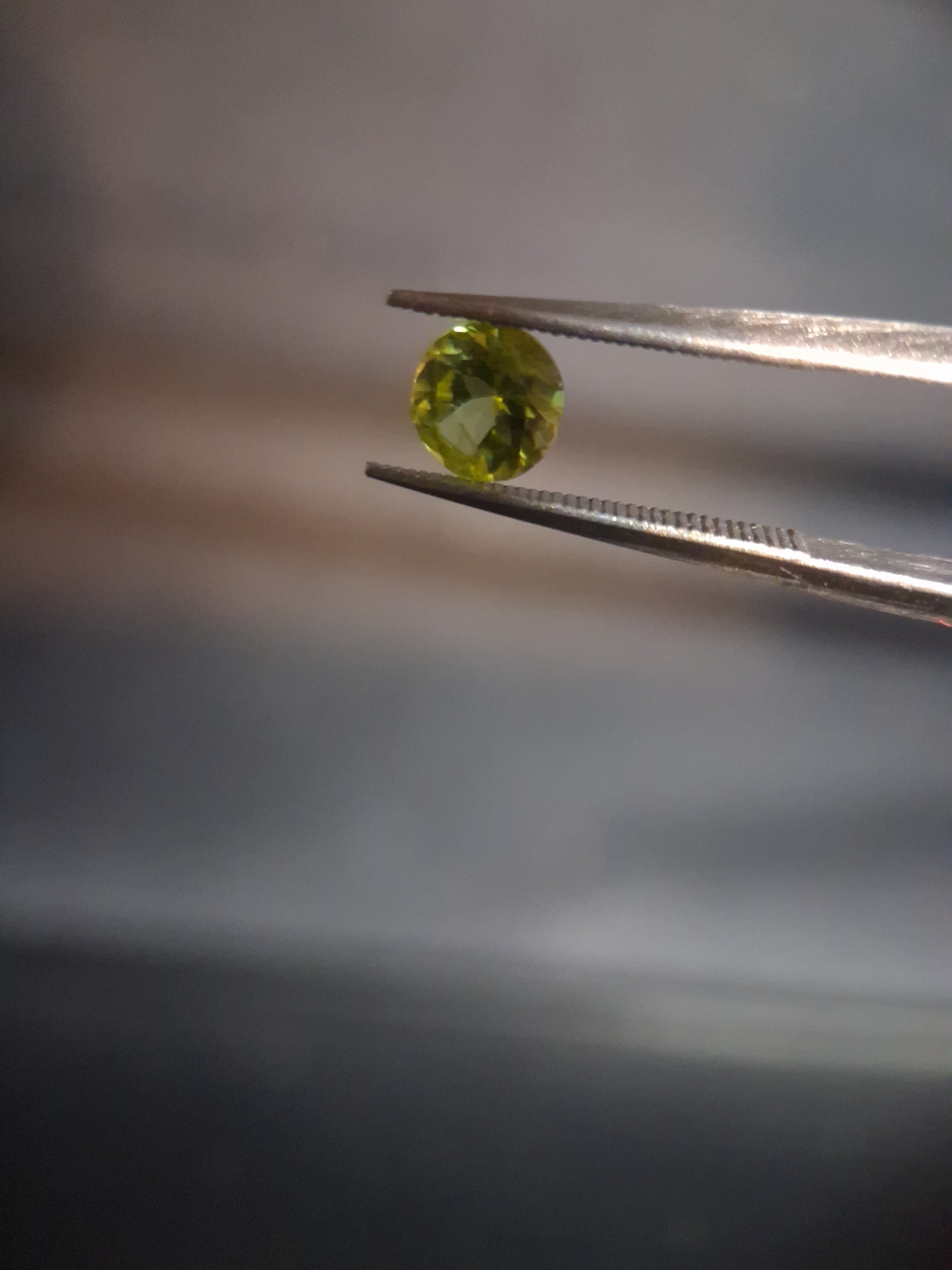 Natural Peridot - 0.535 ct - round - unheated - collectors item (lily pad) - Natural Gems Belgium
