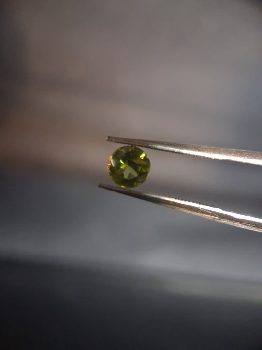 Natural Peridot - 0.515 ct - round - unheated- green peridot - Natural Gems Belgium
