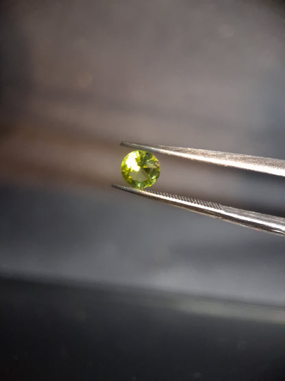 Natural Peridot - 0.515 ct - round - unheated- green peridot - Natural Gems Belgium