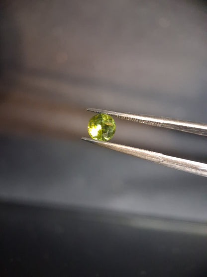 Natural Peridot - 0.515 ct - round - unheated- green peridot - Natural Gems Belgium