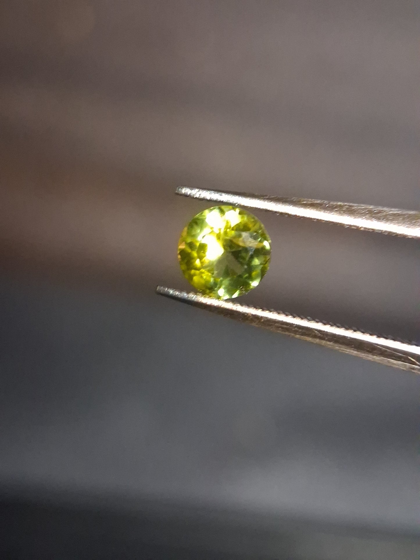 Natural Peridot - 0.515 ct - round - unheated- green peridot - Natural Gems Belgium