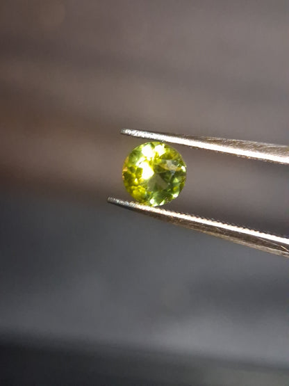 Natural Peridot - 0.515 ct - round - unheated- green peridot - Natural Gems Belgium