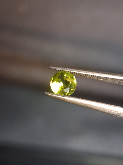 Natural Peridot - 0.515 ct - round - unheated- green peridot - Natural Gems Belgium
