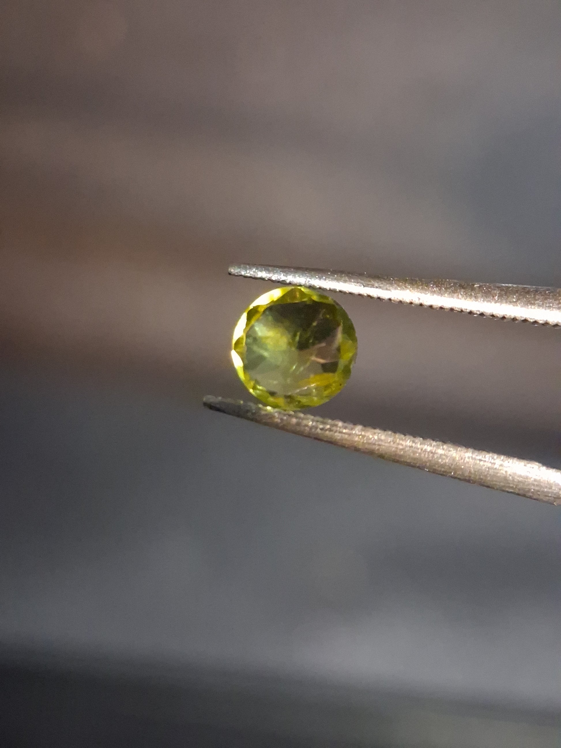 Natural Peridot - 0.515 ct - round - unheated- green peridot - Natural Gems Belgium