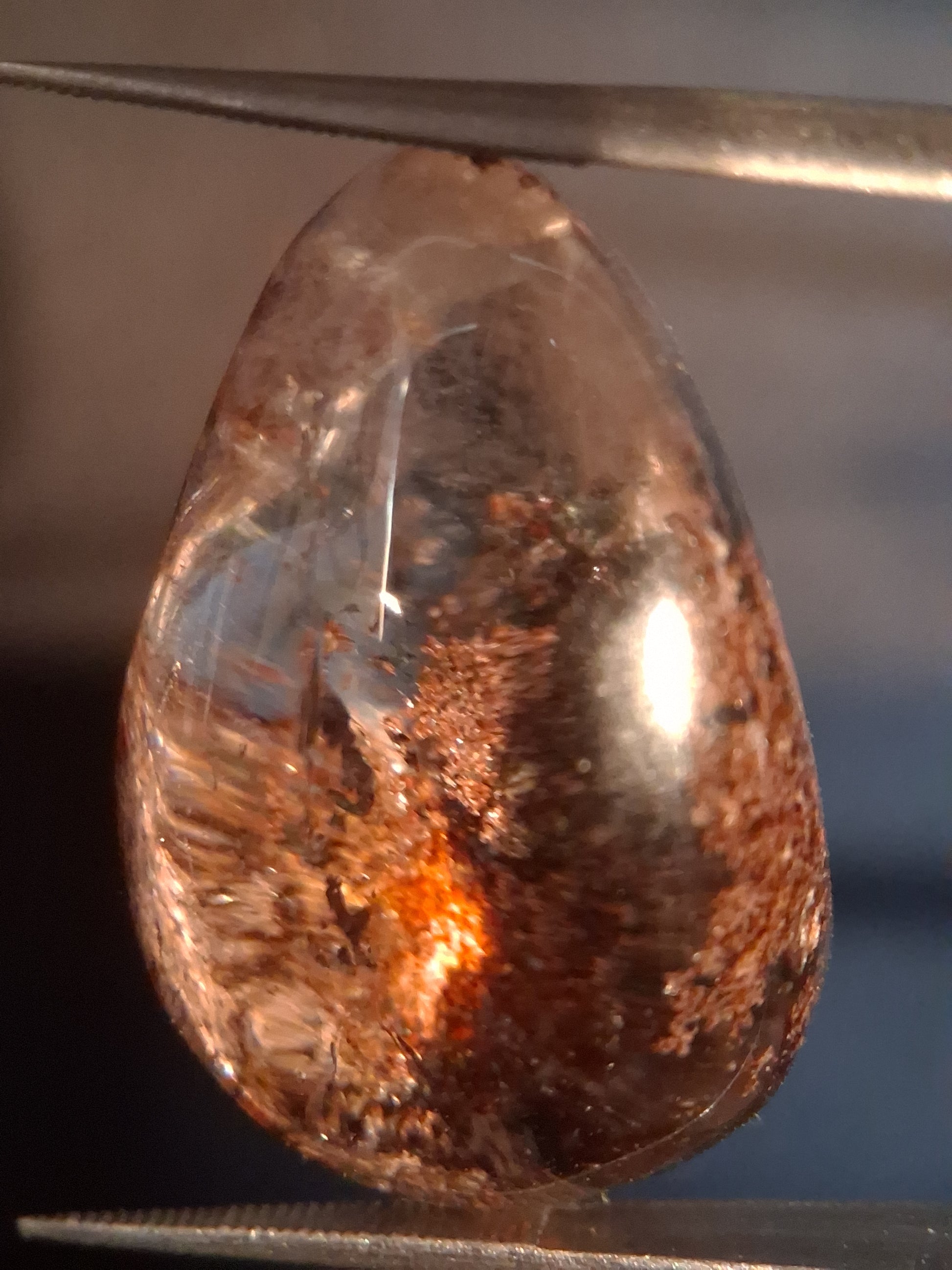 Natural Phantom Quartz - oval polished - 2.6 cm - egg shape - Natural Gems Belgium