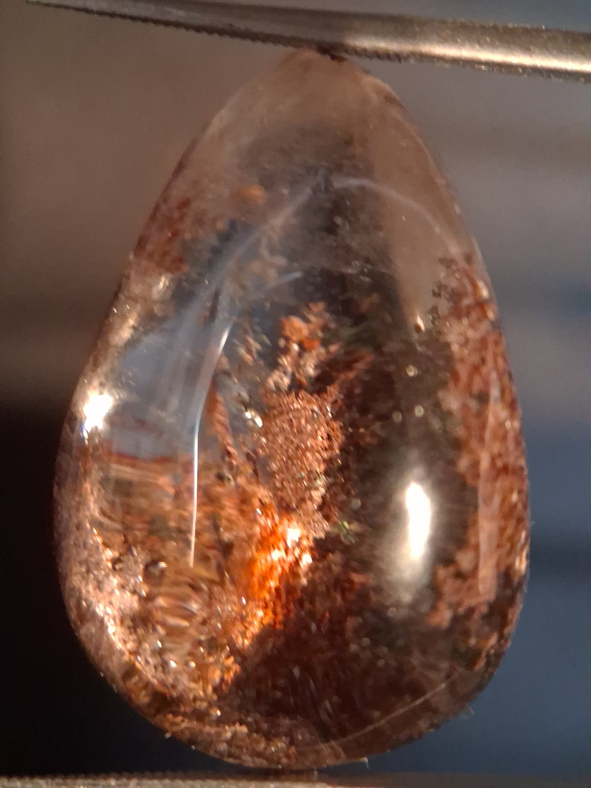 Natural Phantom Quartz - oval polished - 2.6 cm - egg shape - Natural Gems Belgium