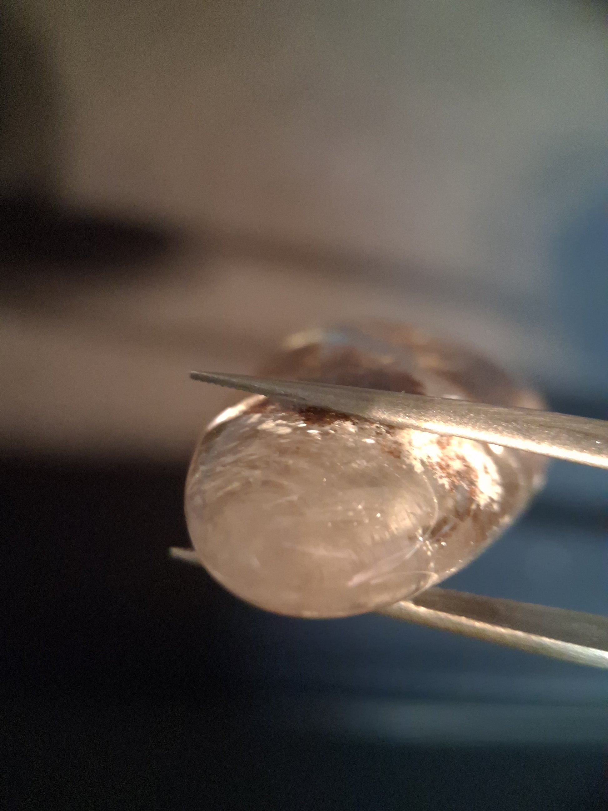 Natural Phantom Quartz - oval polished - 3.8 cm - teardrop - Natural Gems Belgium