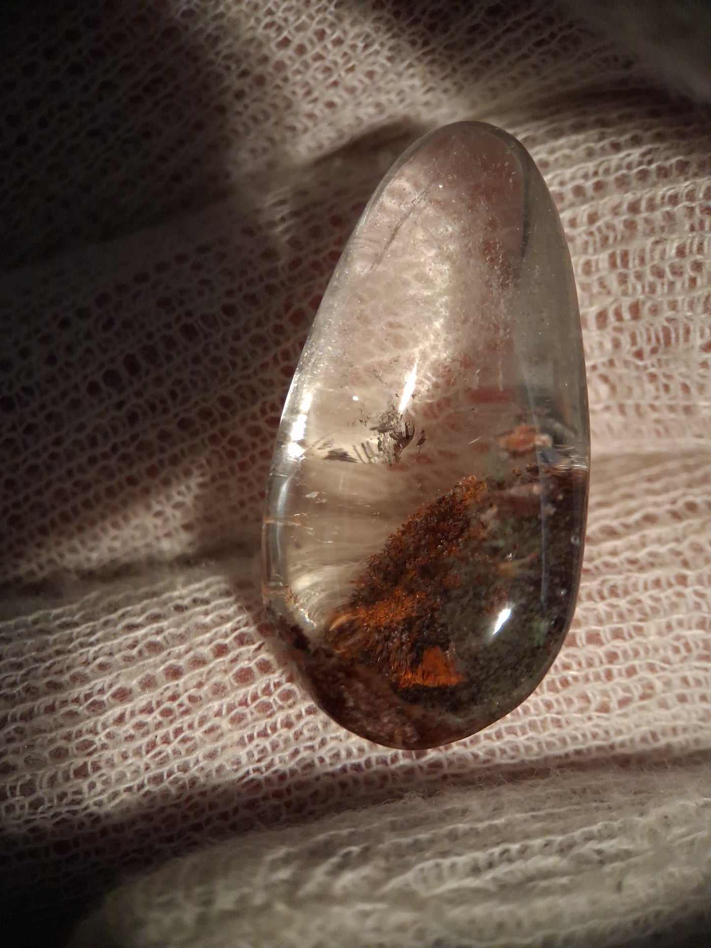 Natural Phantom Quartz - oval polished - 3.4 cm - Natural Gems Belgium