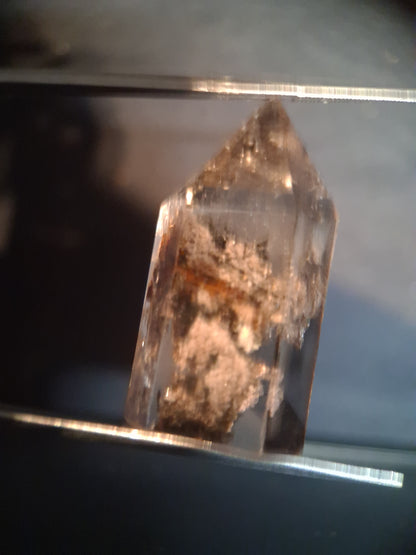 Crystal point of Phantom Quartz - multicolored scenic - hexagon - 3.3 cm - Natural Gems Belgium