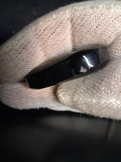 Natural Agate Palmstone - oval - 5.1x3.2x1.3 cm - Black Agate - Natural Gems Belgium