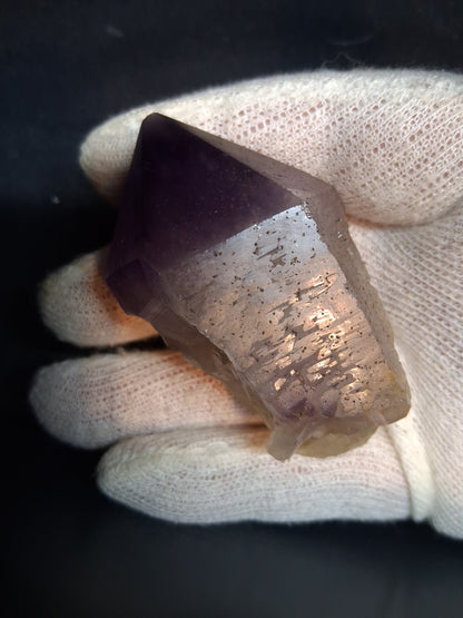 Rough amethyst - Amethyst Crystal Point - Raw Point with Root - 7.2  x 4.3 cm - Natural Gems Belgium