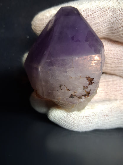 Rough amethyst - Amethyst Crystal Point - Raw Point with Root - 6.4  x 4.9 cm - Natural Gems Belgium