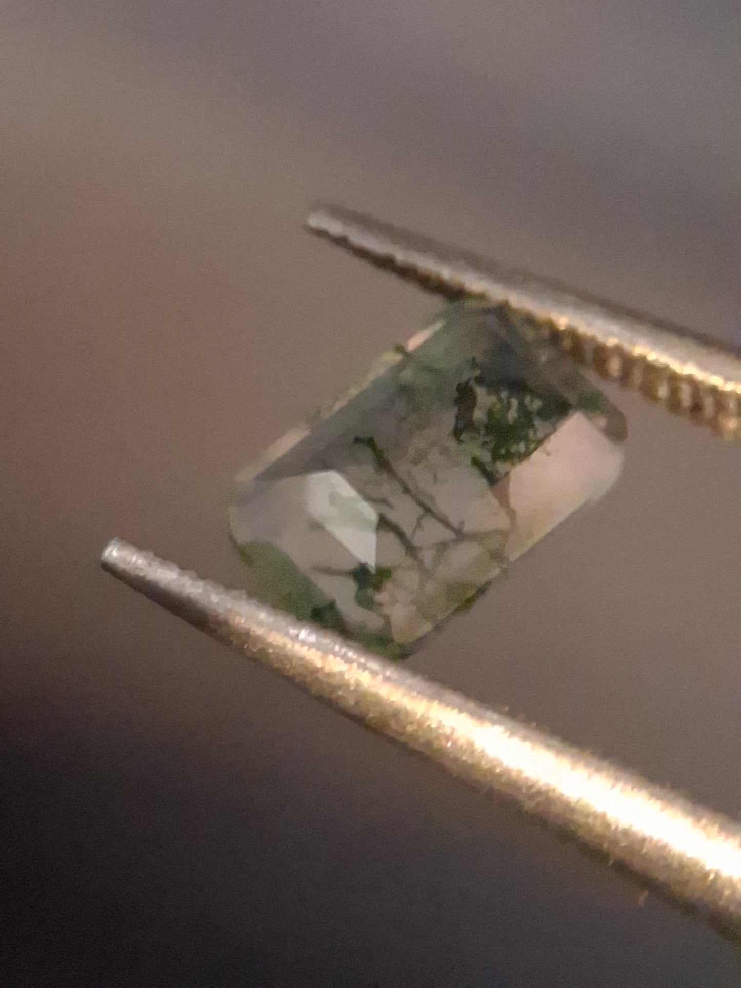 Natural Faceted Agate - Green Moss Agate - 0.481 ct - octagon - Natural Gems Belgium