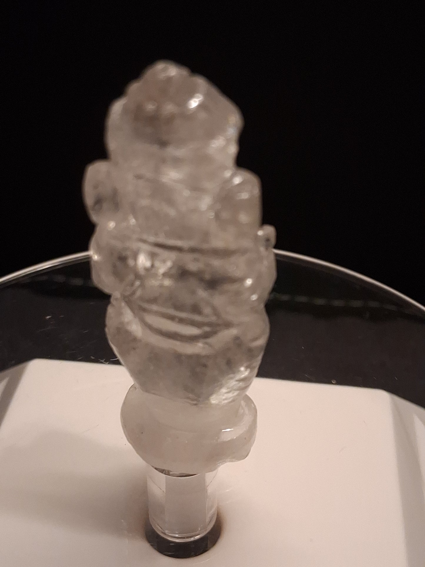Handcarved Ganesh in Clear Quartz - decoration or meditation - 5.1 cm - Natural Gems Belgium