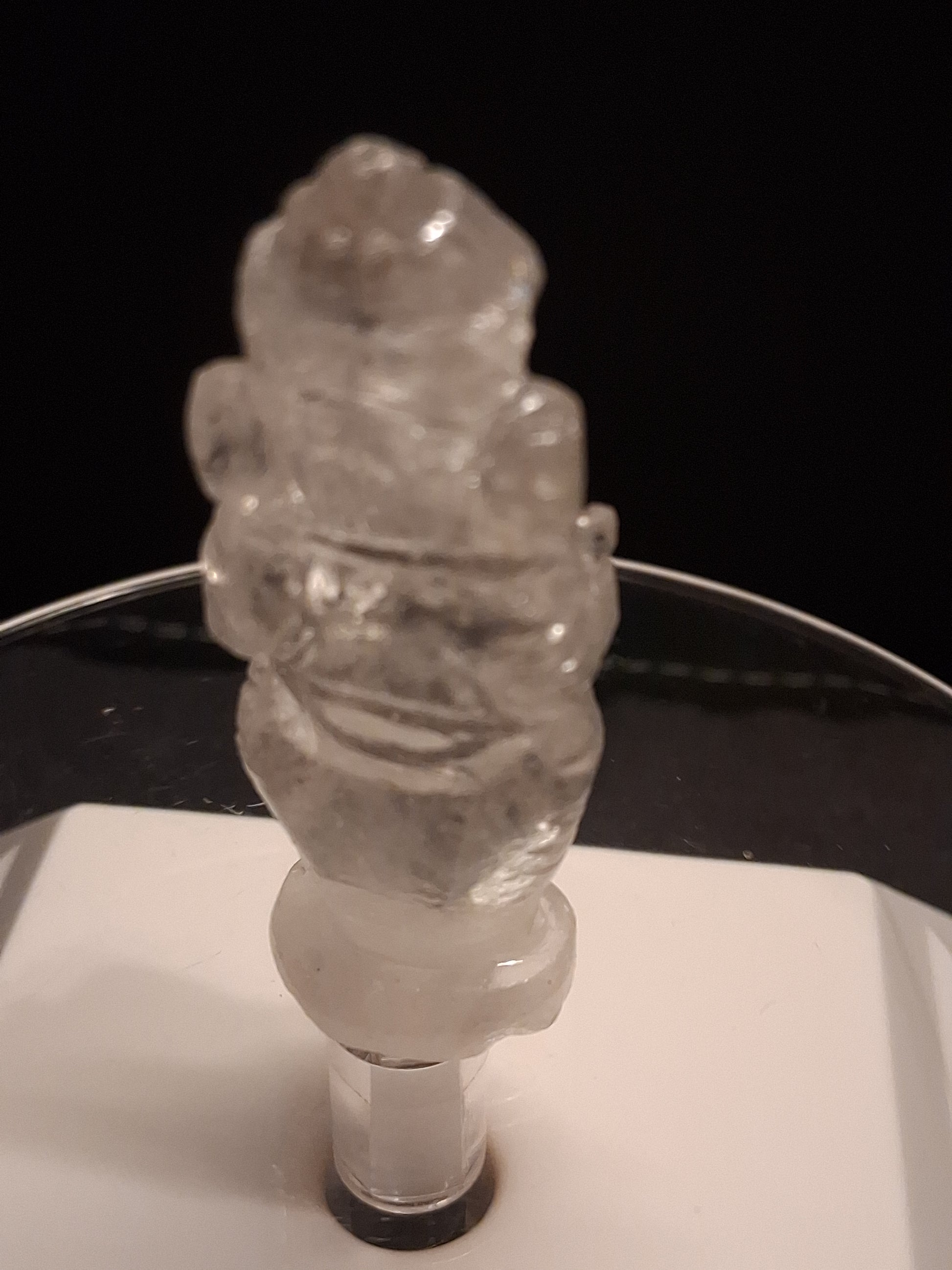 Handcarved Ganesh in Clear Quartz - decoration or meditation - 5.1 cm - Natural Gems Belgium