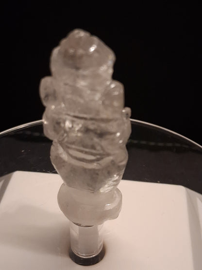 Handcarved Ganesh in Clear Quartz - decoration or meditation - 5.1 cm - Natural Gems Belgium