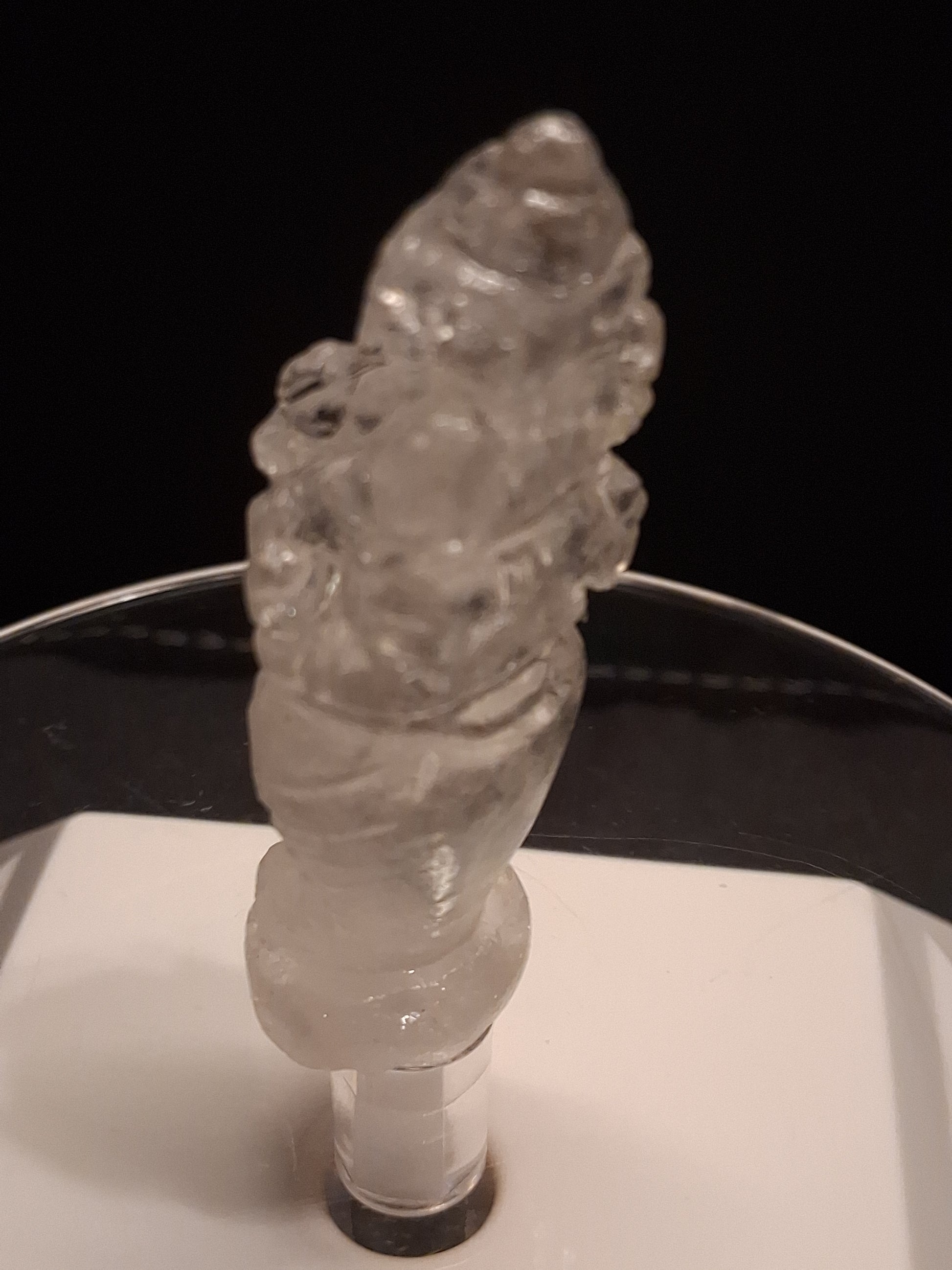 Handcarved Ganesh in Clear Quartz - decoration or meditation - 5.1 cm - Natural Gems Belgium