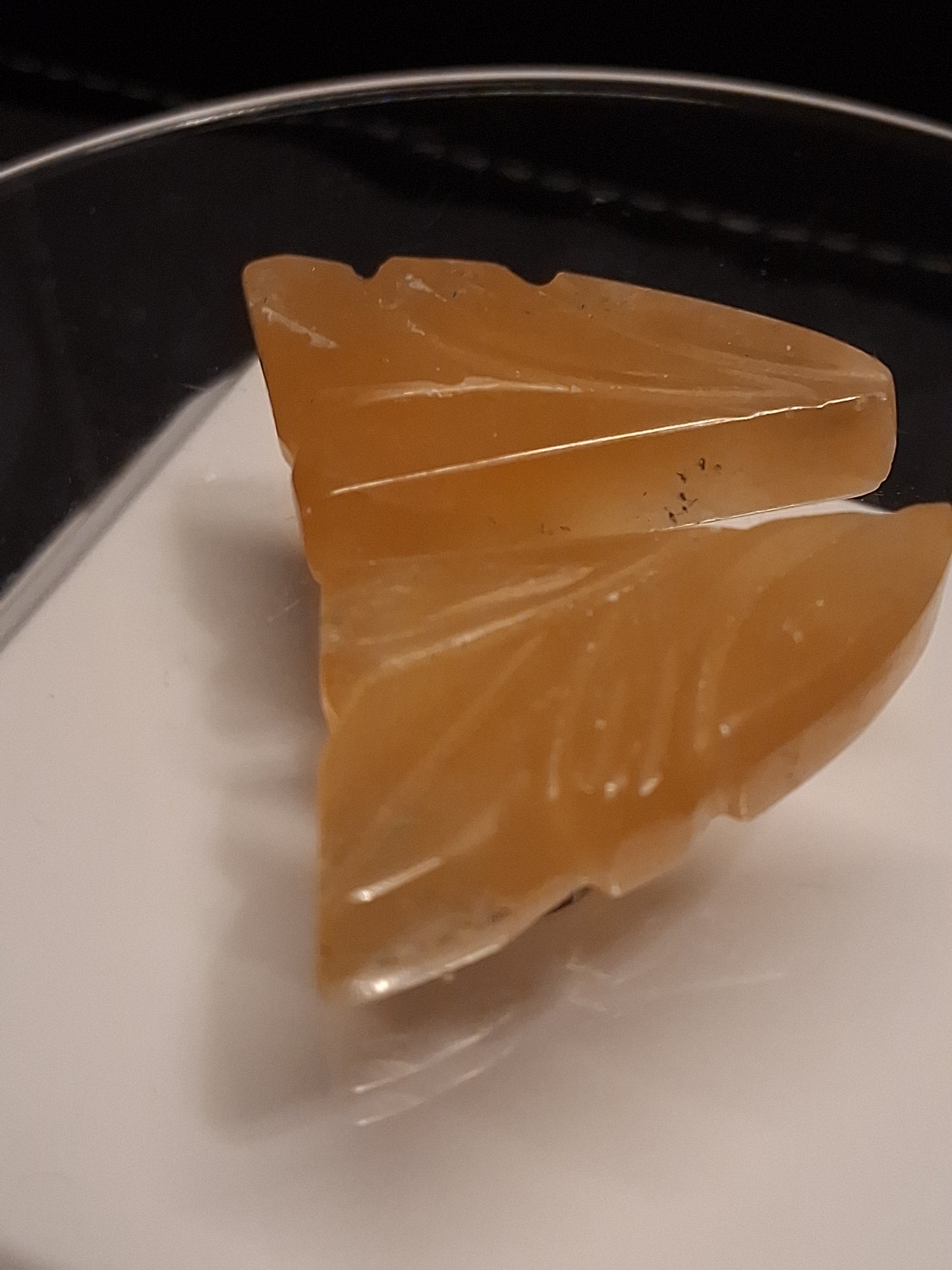 Natural Fluorite - yellow - pair of leaves - 55 ct - handcarved - Natural Gems Belgium