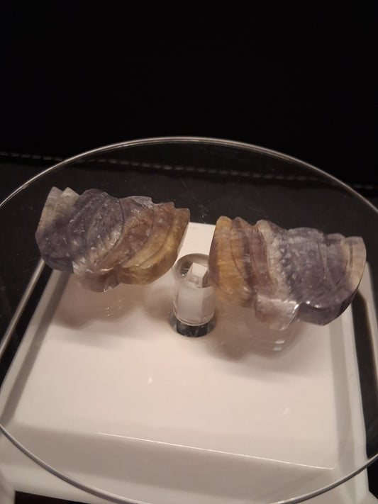 Natural Fluorite - rainbow - flower - 88 ct - handcarved - Natural Gems Belgium