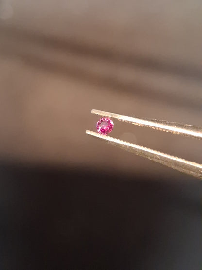Natural Pink Sapphire - 0.044 ct -2 mm Round cut - unheated - Africa - excellent - Natural Gems Belgium