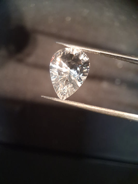 Natural quartz - 7.985 ct - pear - clear quartz - Natural Gems Belgium