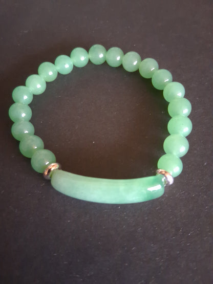 Beaded Bracelet with bridge - Aventurine - 8mm - green charm bracelet - Natural Gems Belgium