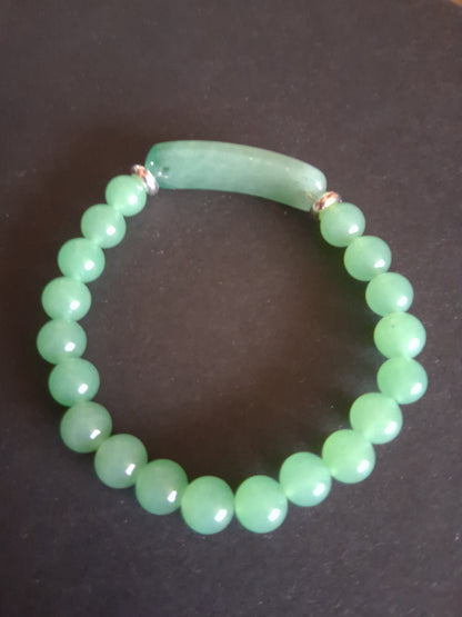 Beaded Bracelet with bridge - Aventurine - 8mm - green charm bracelet - Natural Gems Belgium