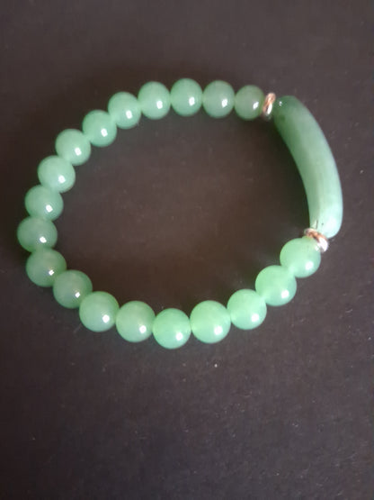 Beaded Bracelet with bridge - Aventurine - 8mm - green charm bracelet - Natural Gems Belgium