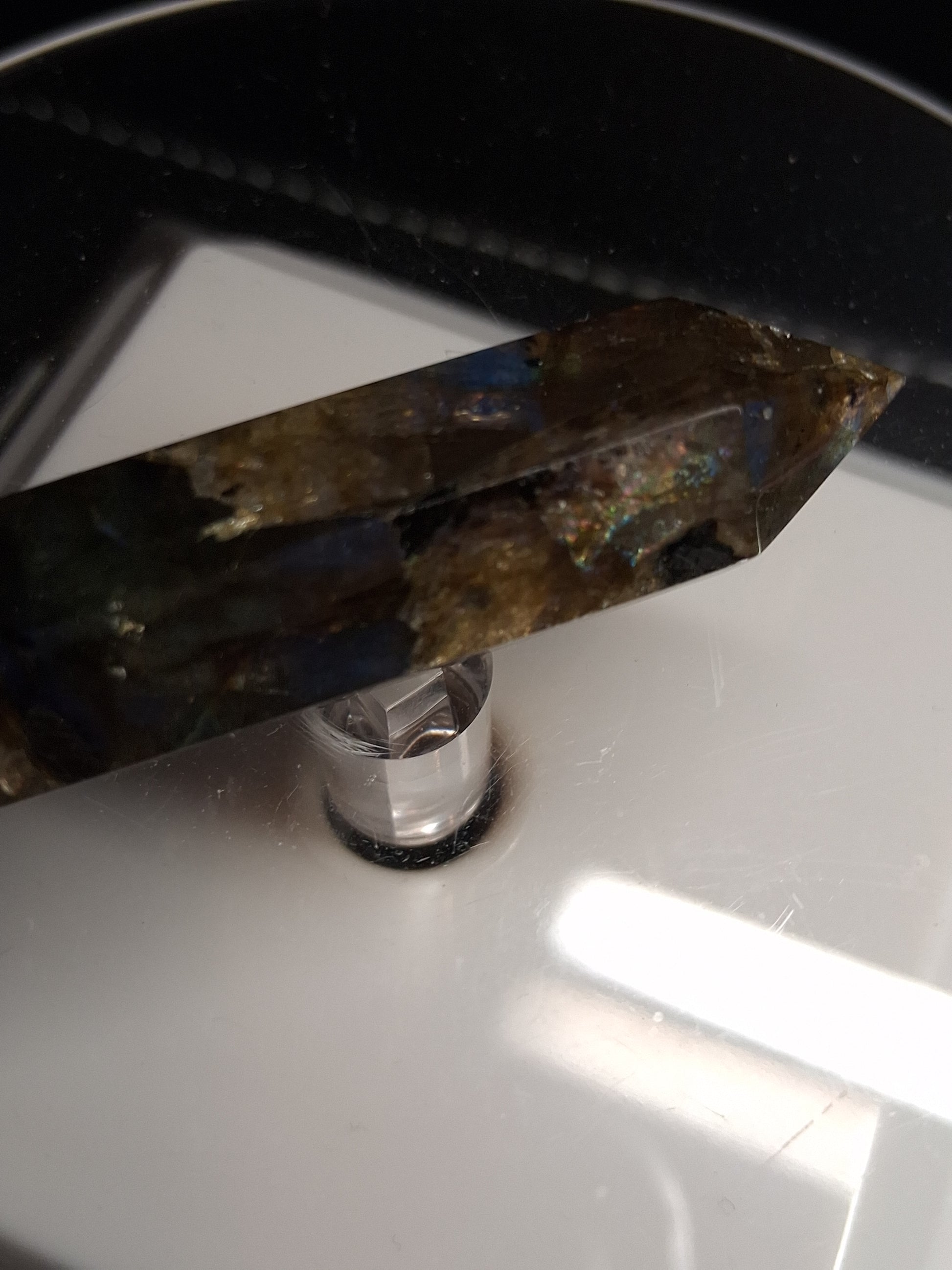 Labradorite tower - natural labradorite - 4.3 cm - hexagon tower - Natural Gems Belgium
