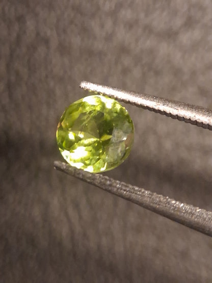 Natural Peridot - 0.524 ct - round - unheated- green peridot - Natural Gems Belgium