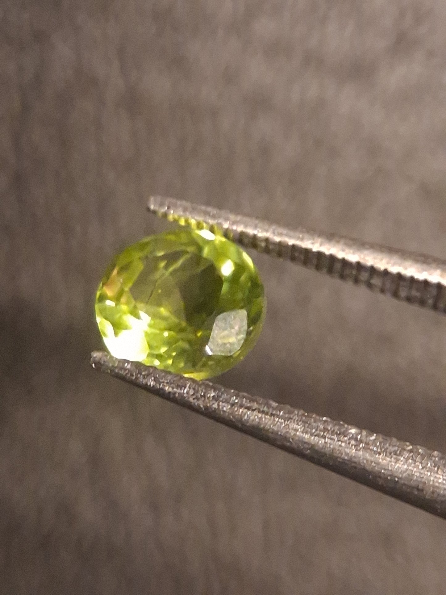 Natural Peridot - 0.524 ct - round - unheated- green peridot - Natural Gems Belgium