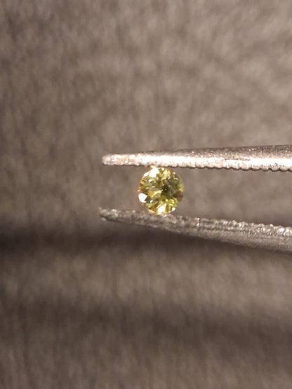 Natural Tourmaline - Yellowish Green - 2 mm - 0.030 ct - round - unheated - Natural Gems Belgium