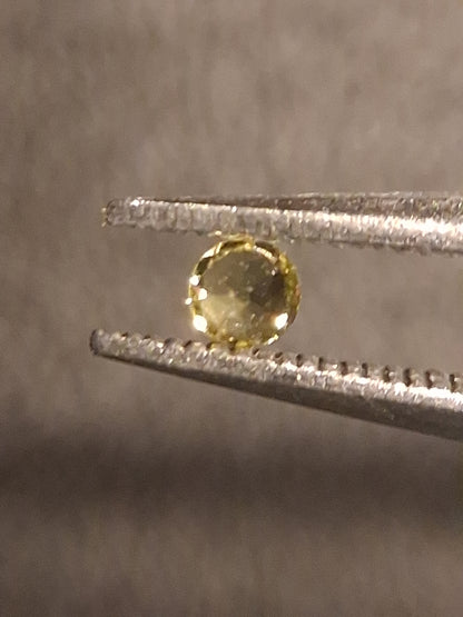 Natural Tourmaline - Yellowish Green - 2 mm - 0.030 ct - round - unheated - Natural Gems Belgium