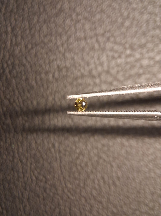 Natural Tourmaline - Yellowish Green - 2 mm - 0.031 ct - round - unheated - Natural Gems Belgium