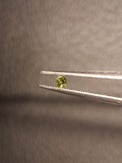 Natural Tourmaline - Bright Yellowish Green - 2 mm - 0.031 ct - round - unheated - Natural Gems Belgium