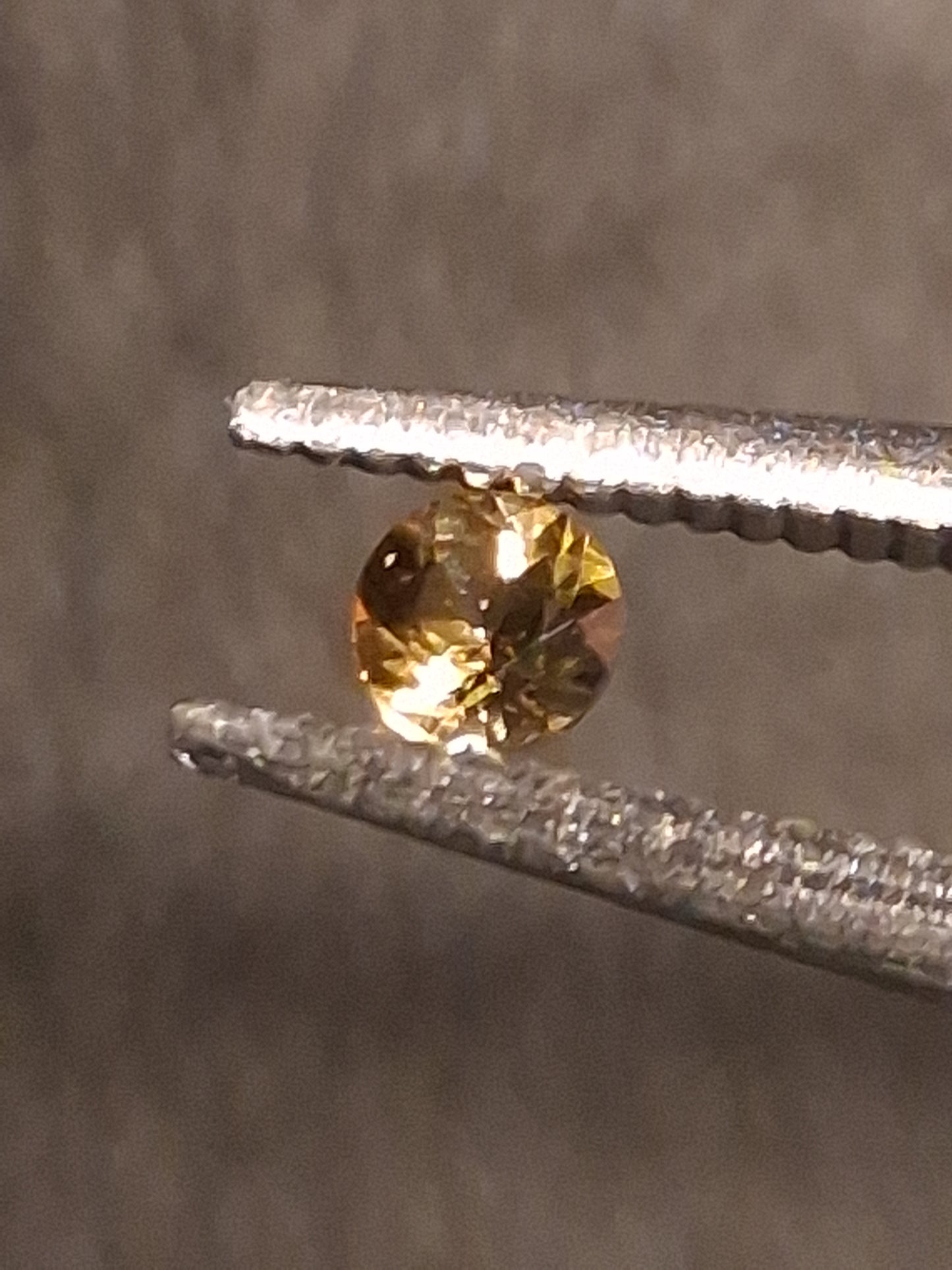 Natural Tourmaline - greenish brownish yellow - 2 mm - 0.031 ct - round - unheated - Natural Gems Belgium