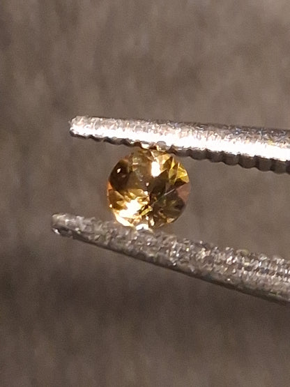 Natural Tourmaline - greenish brownish yellow - 2 mm - 0.031 ct - round - unheated - Natural Gems Belgium