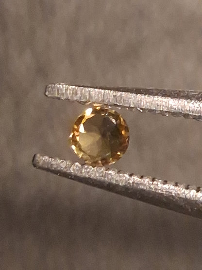 Natural Tourmaline - greenish brownish yellow - 2 mm - 0.031 ct - round - unheated - Natural Gems Belgium