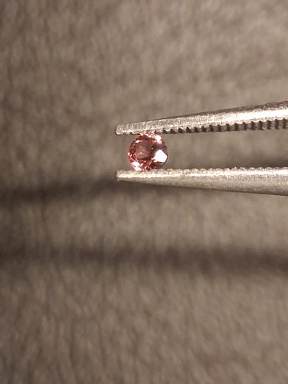 Natural Tourmaline - brownish pink - 2 mm - 0.030 ct - round - unheated - Natural Gems Belgium