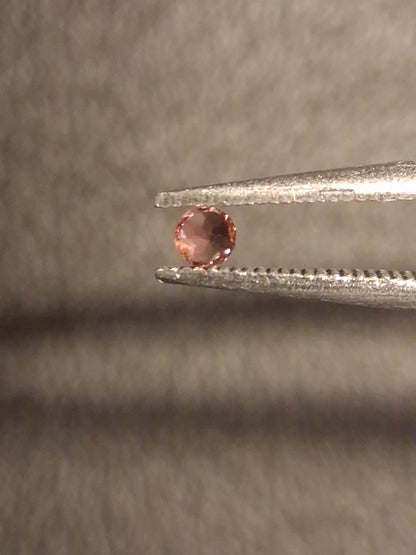 Natural Tourmaline - brownish pink - 2 mm - 0.030 ct - round - unheated - Natural Gems Belgium