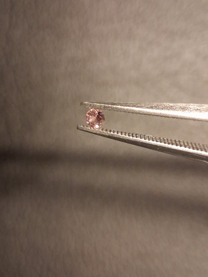 Natural Tourmaline - brownish pink - 2 mm - 0.029 ct - round - unheated - Natural Gems Belgium