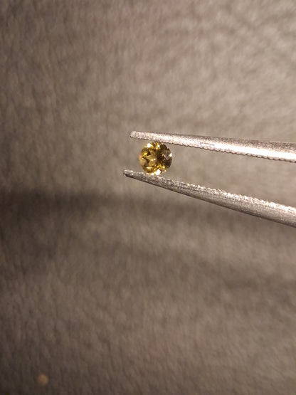 Natural Tourmaline - yellowish green - 2.4 mm - 0.063 ct - round - unheated - Natural Gems Belgium
