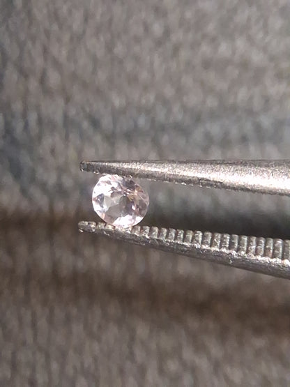 Natural Light Pink Tourmaline – Round Brilliant Faceted 0.055 Ct – Premium Loose Gemstone - Natural Gems Belgium