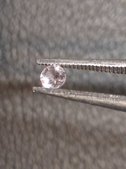 Natural Light Pink Tourmaline – Round Brilliant Faceted 0.055 Ct – Premium Loose Gemstone - Natural Gems Belgium