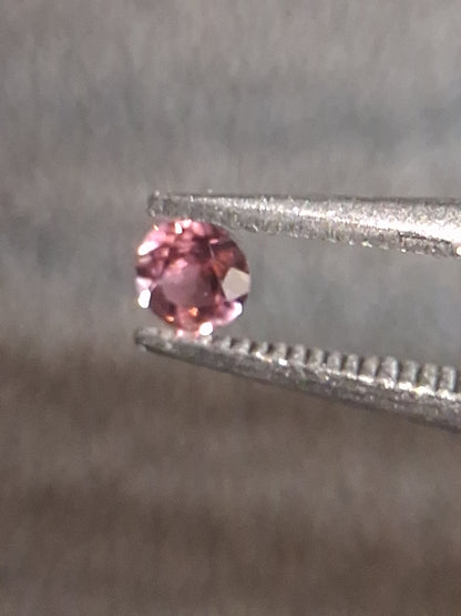 Natural Light Pink Tourmaline – Round Brilliant Faceted 0.057 Ct – Premium Loose Gemstone - Natural Gems Belgium