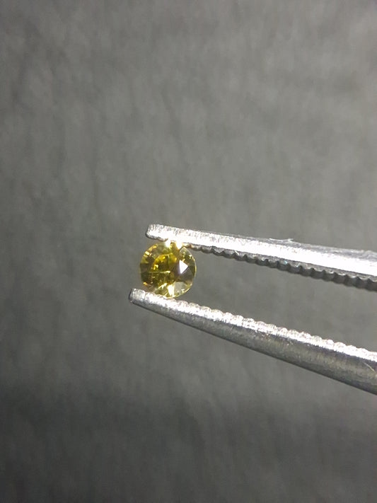 Natural Yellow Sapphire - 0.040 ct -2 mm Round cut - heated - Africa - Natural Gems Belgium