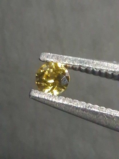 Natural Yellow Sapphire - 0.040 ct -2 mm Round cut - heated - Africa - Natural Gems Belgium