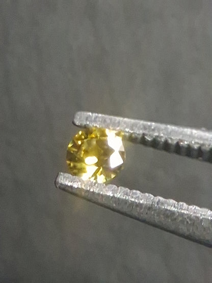 Natural Yellow Sapphire - 0.040 ct -2 mm Round cut - heated - Africa - Natural Gems Belgium