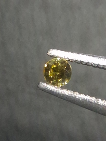 Natural Yellow Sapphire - 0.040 ct -2 mm Round cut - heated - Africa - Natural Gems Belgium