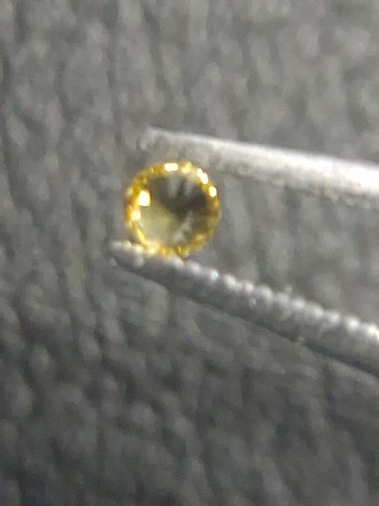 Natural Yellow Sapphire - 0.040 ct -2 mm Round cut - heated - Africa - Natural Gems Belgium